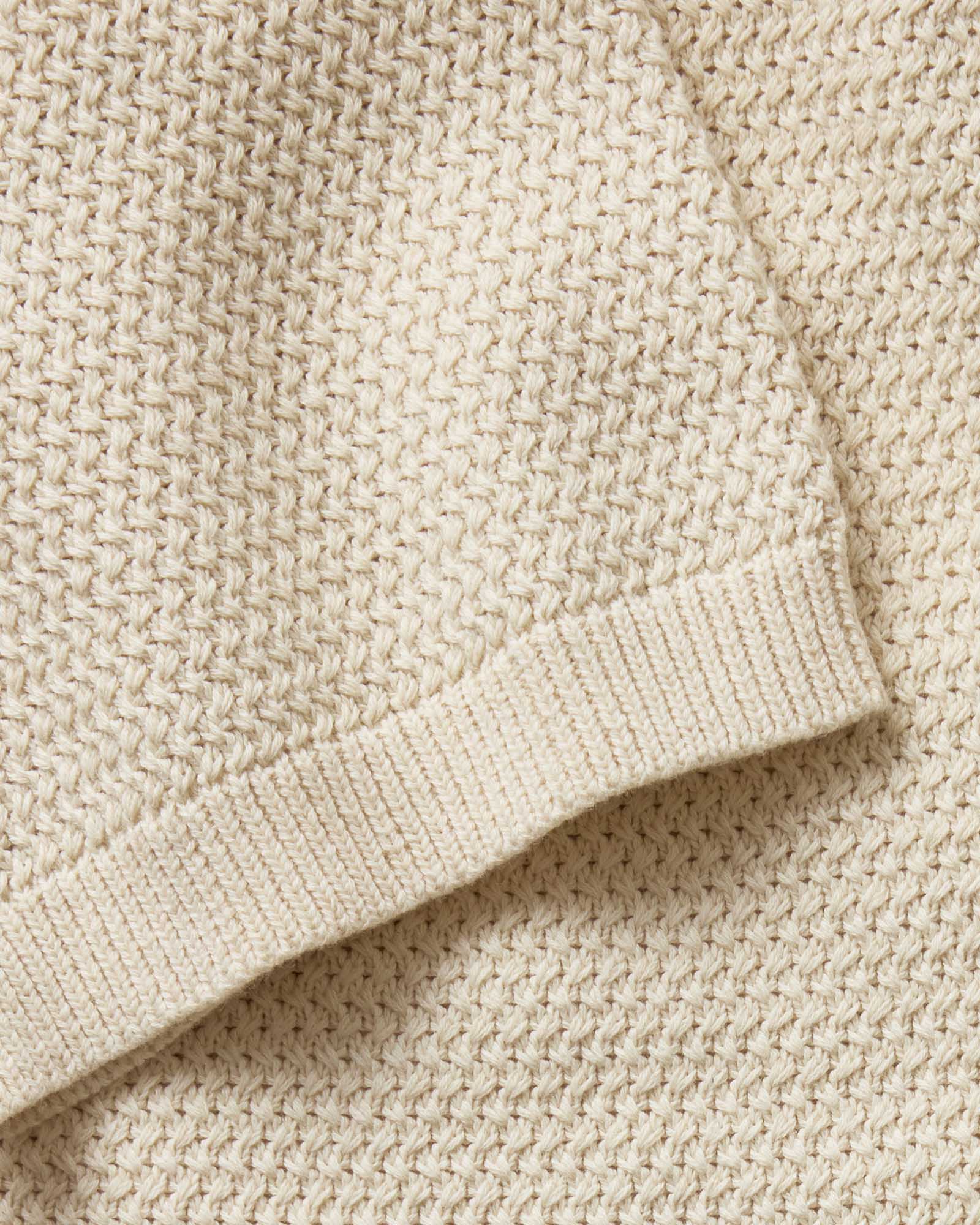 The Button Down Polo in Heather Oat Crochet