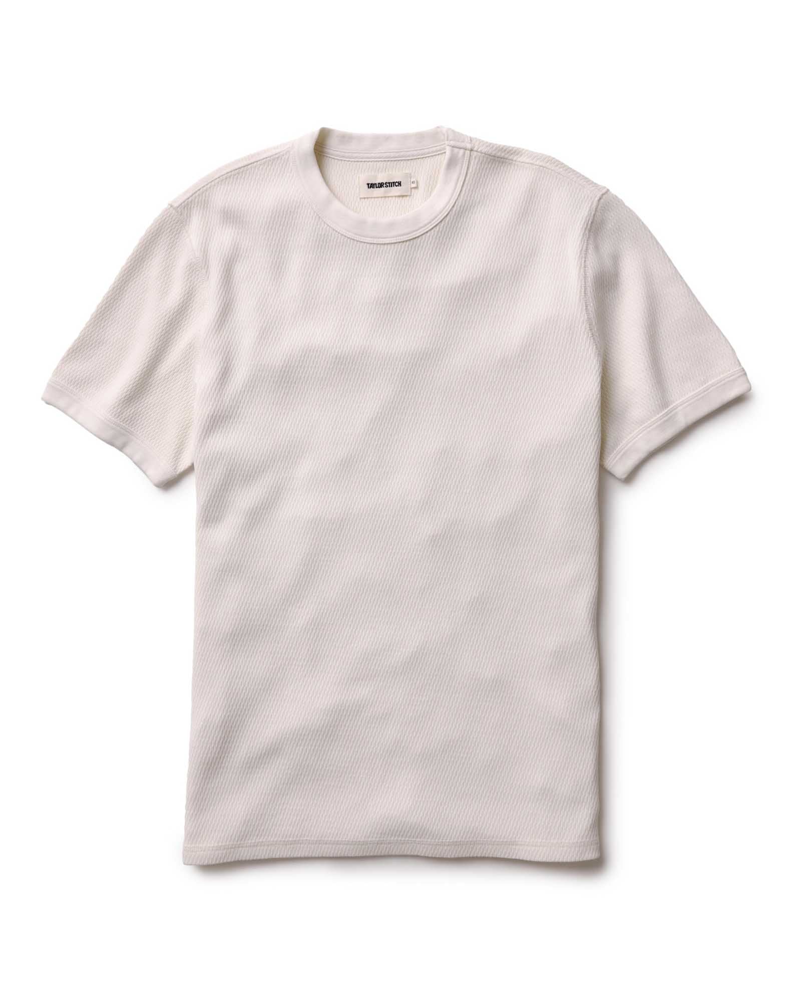 The Organic Cotton Short Sleeve Crew in Vintage White Waffle