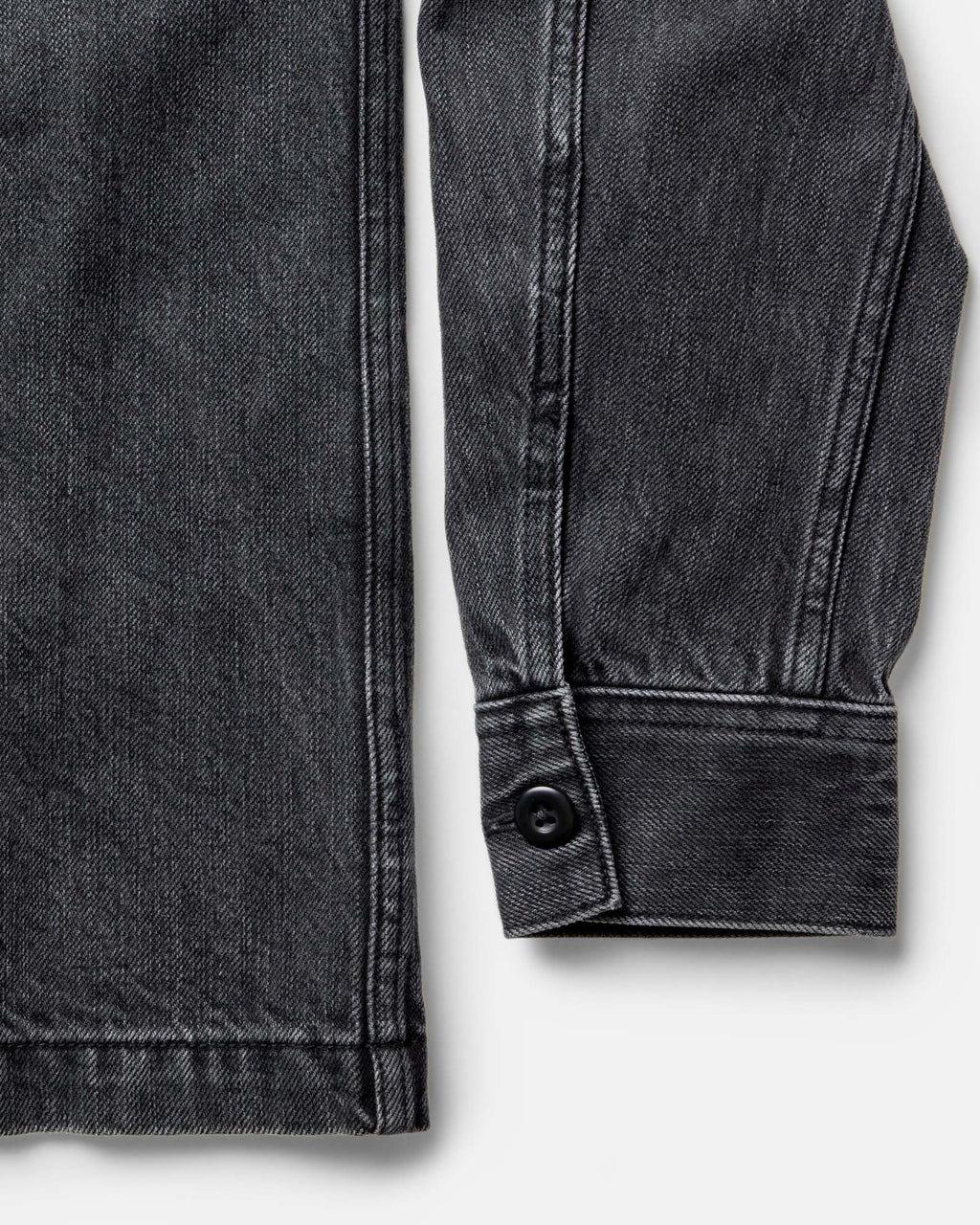 The Shop Shirt in Washed Black Organic Slub Selvedge